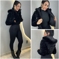 Jaqueta Puffer Dupla face Preta