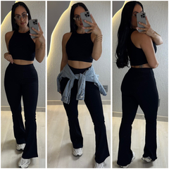 Conjunto Canelado Preto