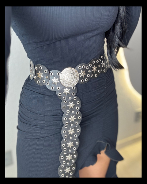 Cinto boho Preto Médio