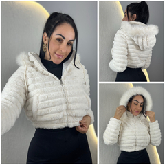 Jaqueta Puffer dupla face branca