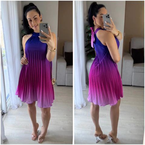 Vestido Plissado- B - comprar online