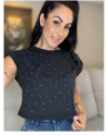 Cropped Brilho Preto - comprar online