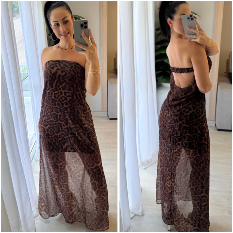 Vestido Tule Animal Print