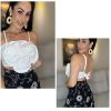 Cropped Flor Branco - comprar online