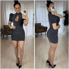Vestido Curto lurex