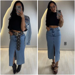 Saia Jeans Longa na internet