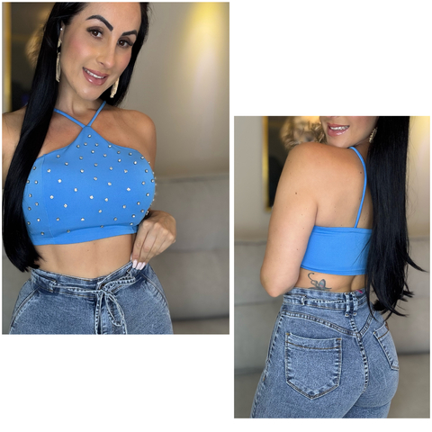 Cropped Azul