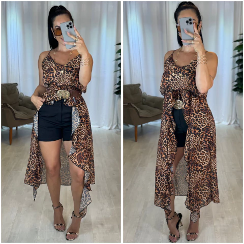 Bata Boho Estampa onça