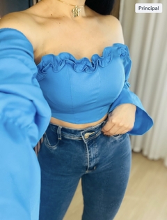 Cropped Ciganinha - Azul