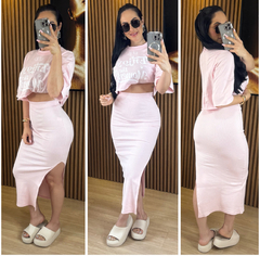 Saia Mídi - Rosa Claro