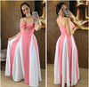 Vestido Longo Bicolor - Rosa