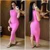 Vestido canelado - Rosa