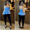 Blusa Flor Mayte azul