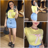 T-Shirt com Lacinho amarelo