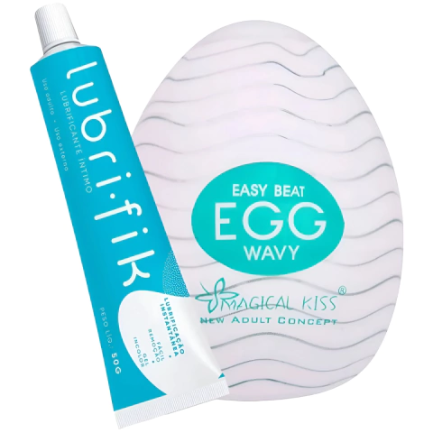 Duplinha Egg Wavy e Lubrificante Lubrifik - comprar online