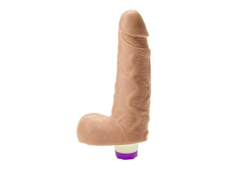 Prótese Fogo da Paixão com Escroto, Ventosa e Vibrador Interno 14,8 x 5 cm - Hot Flowers - comprar online