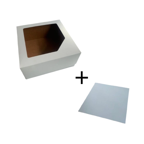 Combo Cajas para Tortas 30x30x12 + Base Torta 28cm