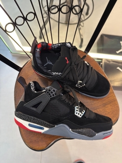 Jordan 4 Retrô - Preto/Branco/Vermelho - loja online
