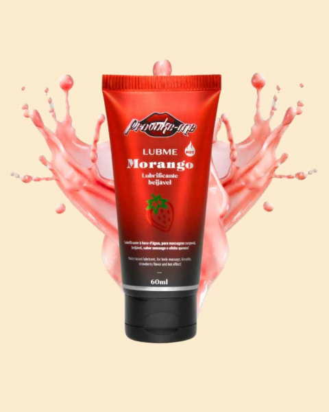 lubme morango hot beijável – lubrificante íntimo com efeito quente, sabor morango, vegano e à base d’água - comprar online