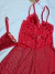 Camisola Tule V com Renda Vermelha / Lingerie Feminina Sensual e Elegante - Fran Moda Íntima e Cosméticos Sensuais