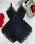 Baby doll luxo LUREX - PRETO COM LINHAS DOURADAS - comprar online