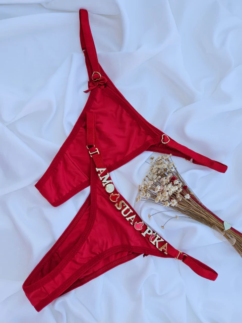Calcinha para personalizar fio vermelha
