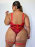 Conjunto Plus Size com Cinta-Liga Bicolor – Vermelho e Preto - comprar online