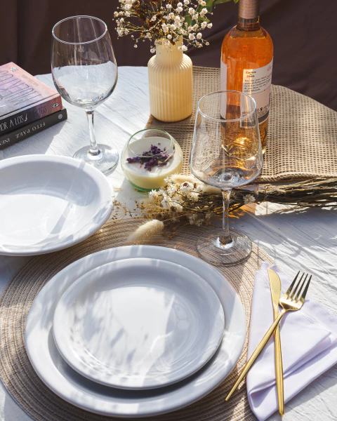 Plato postre porcelana 20cm - comprar online