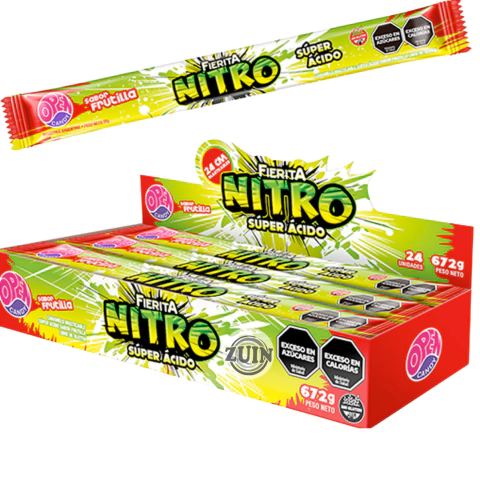 Caramelo Masticable Fierita Métrico Nitro Frutilla Ácida (display 24u) - comprar online