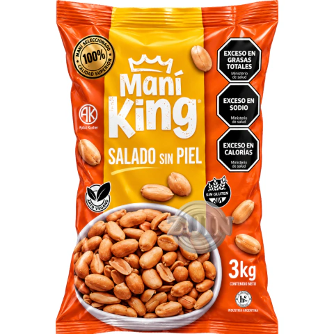 Maní Pelado Clásico paq x 3kg Maní King