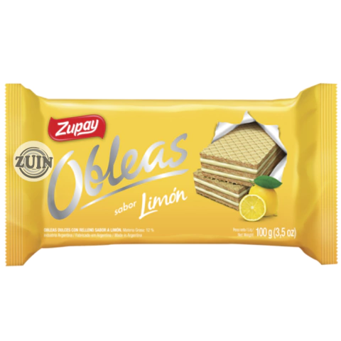 Obleas Zupay Limón x 50gr (caja 22 u) - comprar online