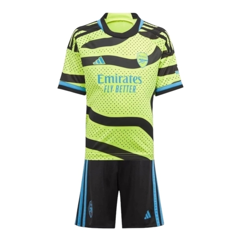 Kit Infantil Arsenal II Adidas 23/24 - Verde com detalhes em preto e azul