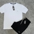 KIT CAMISETA BRANCA + SHORT ELASTANO BLACK