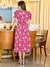 134 - Vestido Midi Rosa com Amarração na Manga na internet