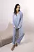 Art. 9046 - Andressa - Pijama rayado casaca abotonada y pantalon - Venecia Lenceria