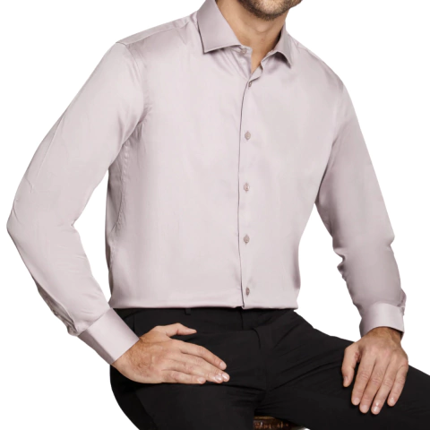 Camisa Social Acetinada Rosé - comprar online