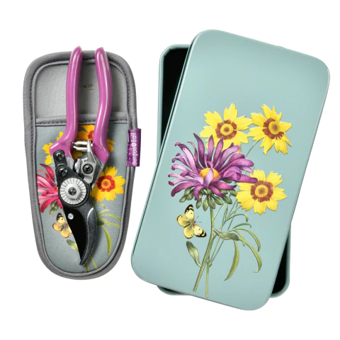 Kit Burgon & Ball Tijera Poda Pocket con Holster "Asteraceae" - comprar online