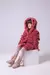 Casaco Infantil Peluciado Vermelho Queimado Com Capuz - Doremifa Moda Kids