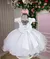 Vestido Bebê Luxo Branco com detalhes rosa - Doremifa Moda Kids
