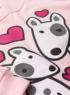 Imagem do Pijama Longo Infantil Menina Rosa Blusa e Calça Cachorrinhos