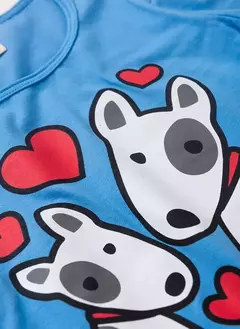 Imagem do Pijama Longo Infantil Menina Azul Blusa e Calça Cachorrinhos