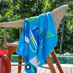 Toalha de Praia Infantil Azul Maquina Antissuja - Brazil Kids