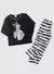 Pijama Longo Infantil Menino Preto Blusa e Calça Múmia - comprar online