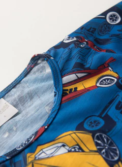 Imagem do Pijama Longo Infantil Menino Azul Blusa e Calça Super Carros
