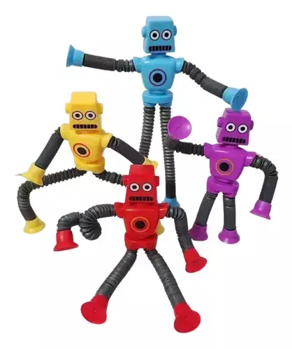 ROBO ESTICA E PUXA POPTUBE C/LUZ PCT 12UN SORTIDO