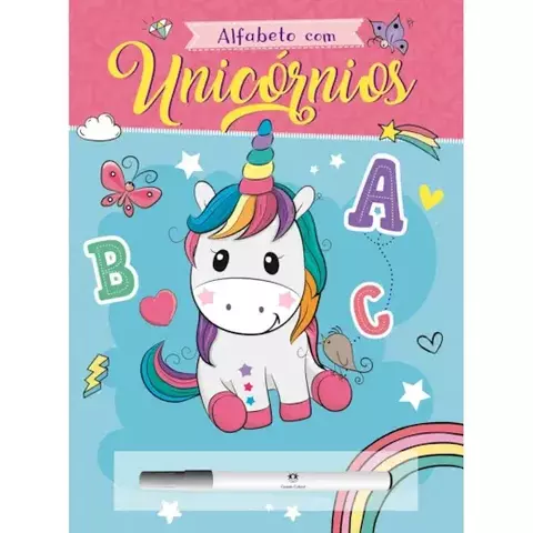 Livro Alfabeto com unicornios Escreva e Apague 9788538090755 CC