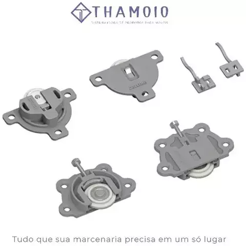 KIT DT 22 / GUIA MOLA C/ RODIZIO P/ PORTAS PEQUENA