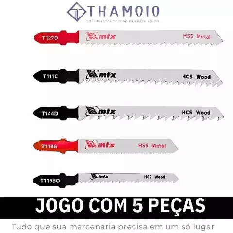 JOGO DE LAMINA P/ SERRA TICO TICO 5 PÇS AÇO CARBON