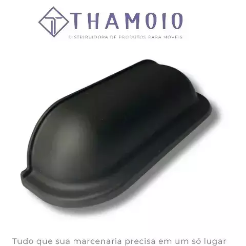 PUXADOR TR 159 CONCHA - PRETO EPOXI - TRSTEEL