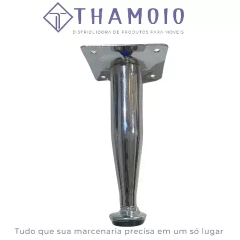 PE P/MOVEIS CONICO 120MM AÇO CROMADO REP. METALNOX
